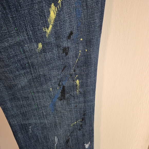 Ralph Lauren Paint Splatter Girlfriend Jeans - Size 14 - Picture 6 of 10